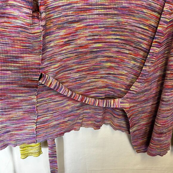 Sundance Women's Multicolor Space Dyed Stripe LS Wrap Sweater Top Size S - Picture 7 of 13
